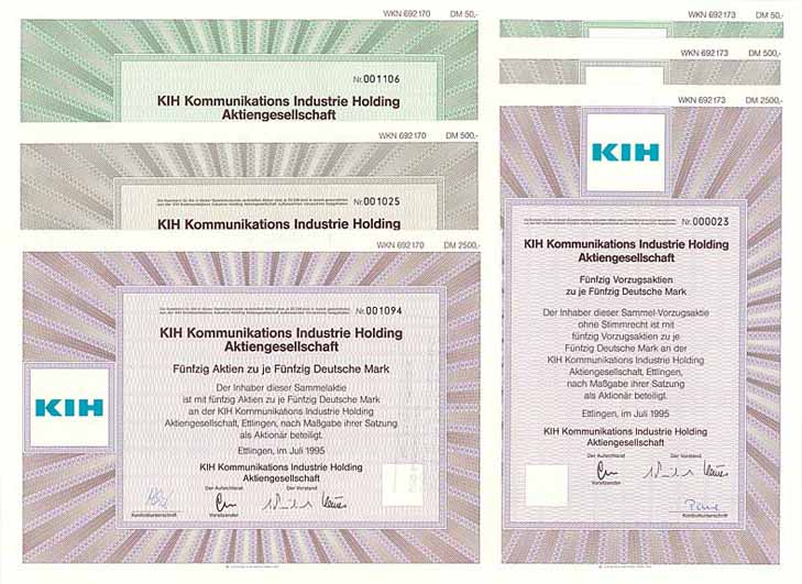 KIH Kommunikations Industrie Holding AG (6 Stücke)