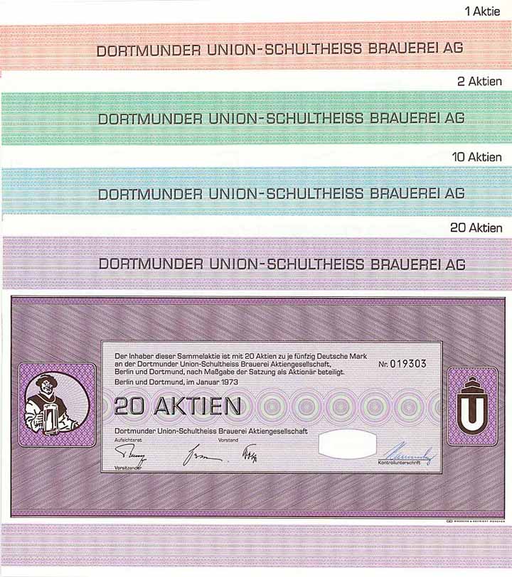 Dortmunder Union-Schultheiss Brauerei AG (4 Stücke)