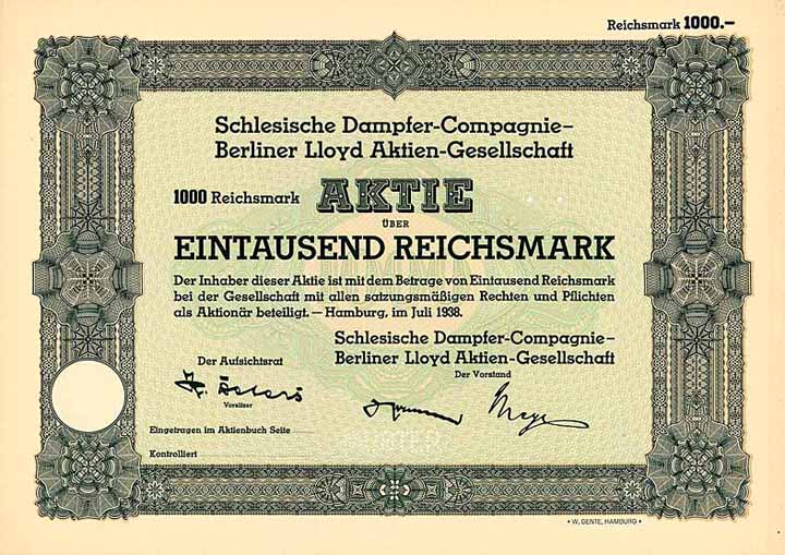Schlesische Dampfer-Compagnie - Berliner Lloyd AG