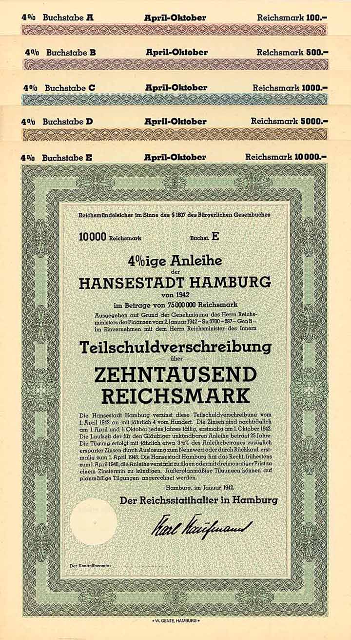 Hansestadt Hamburg (5 Stücke)