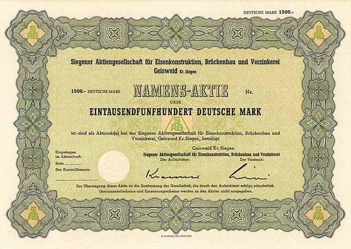 Siegener AG für Eisenkonstruktion, Brückenbau und Verzinkerei