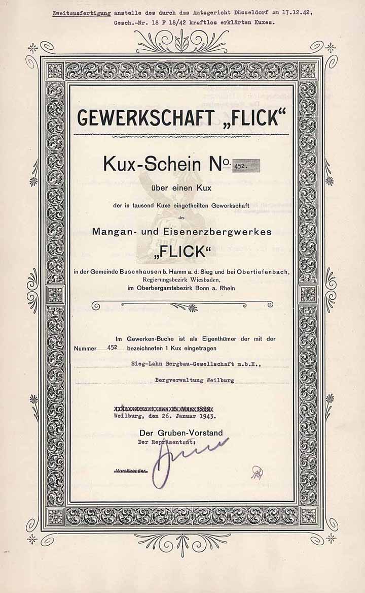 Gewerkschaft "Flick"