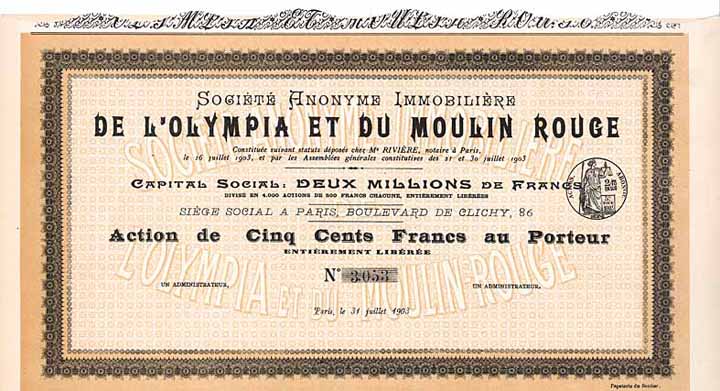 S.A. Immobiliere de L'Olympia et du Moulin Rouge