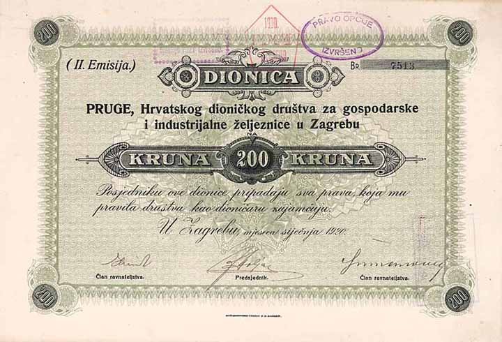 Pruga, Kroatische AG für landwirtschaftliche und Industriebahnen