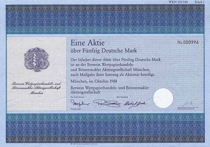 Berwein Wertpapierhandels- und Börsenmakler AG
