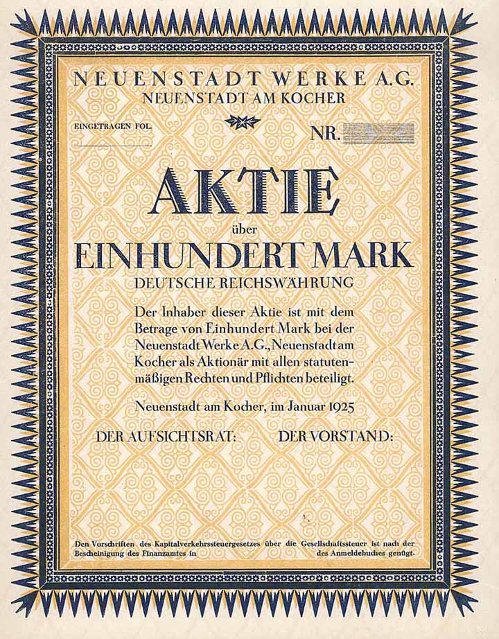 Neuenstadt Werke AG