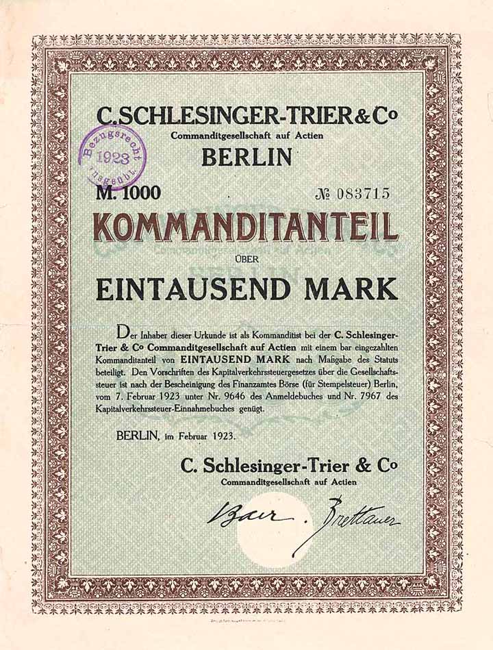 C. Schlesinger-Trier & Co. KGaA