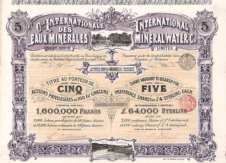 International Mineral Water Co.  (Cie. Internationale des Eaux Minérales S.A.)