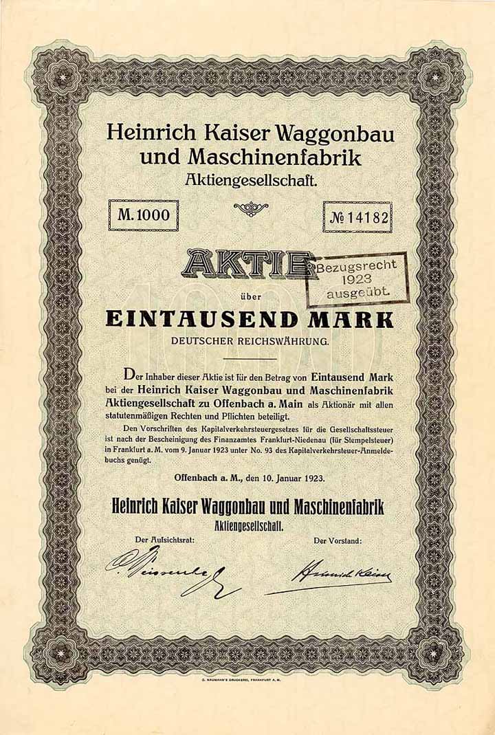 Heinrich Kaiser Waggonbau und Maschinenfabrik AG