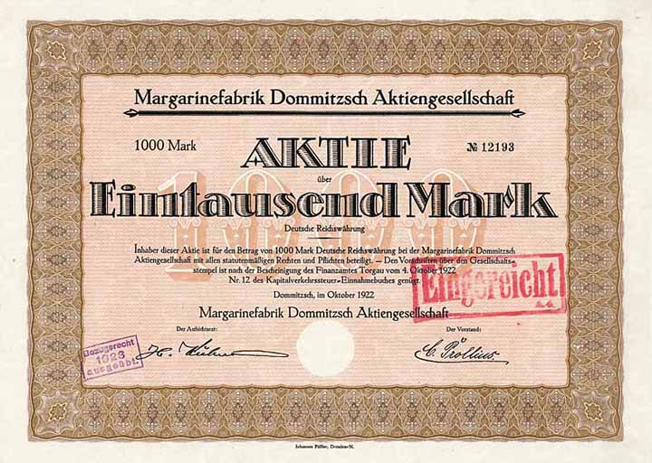 Margarinefabrik Dommitzsch AG