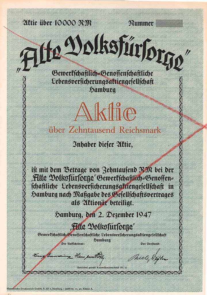 Alte Volksfürsorge Gewerkschaftlich-Genossenschaftliche Lebensversicherungsaktiengesellschaft