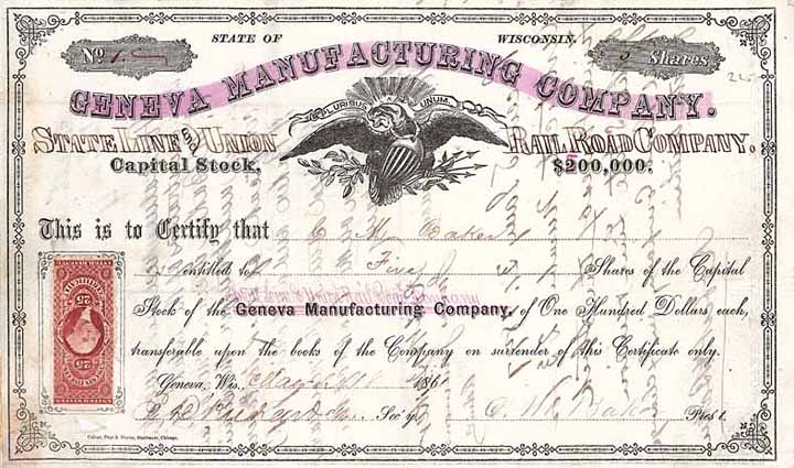 Geneva Manufacturin Co. (State Line & Union Railroad)