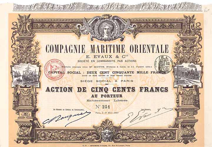 Cie. Maritime Orientale E. Evaux & Cie.