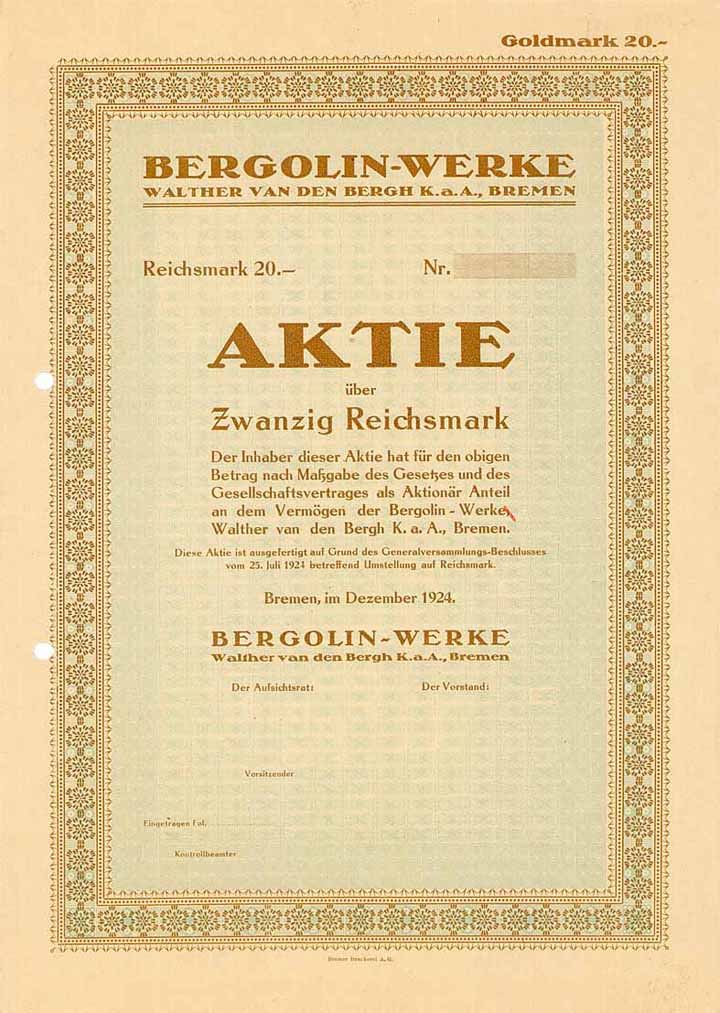 Bergolin-Werke Walther van den Bergh KGaA.