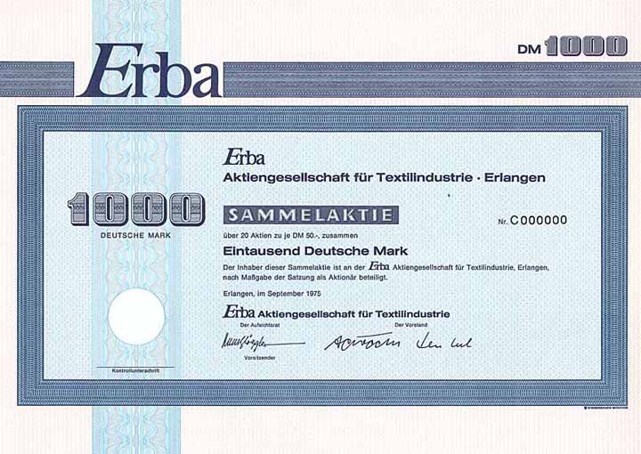 Erba AG für Textilindustrie