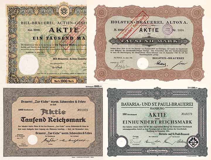 Hamburg & Schleswig-Holstein - Brauereien-Konvolut (7 Stücke)