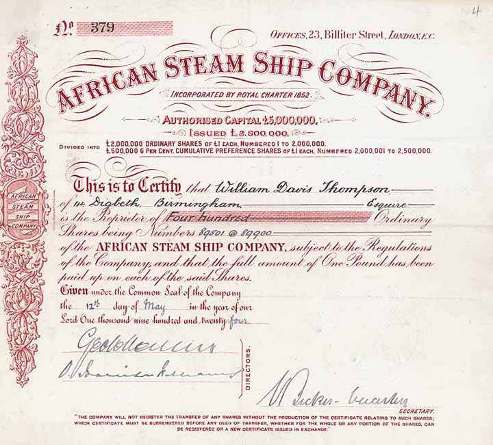 African Steam Ship Co.