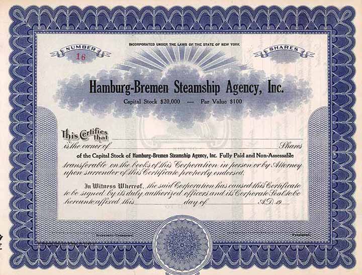 Hamburg-Bremen Steamship Agency Inc.