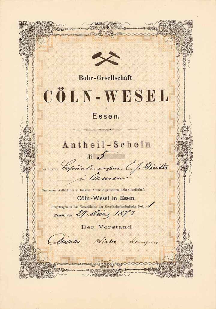 Bohr-Gesellschaft Cöln-Wesel