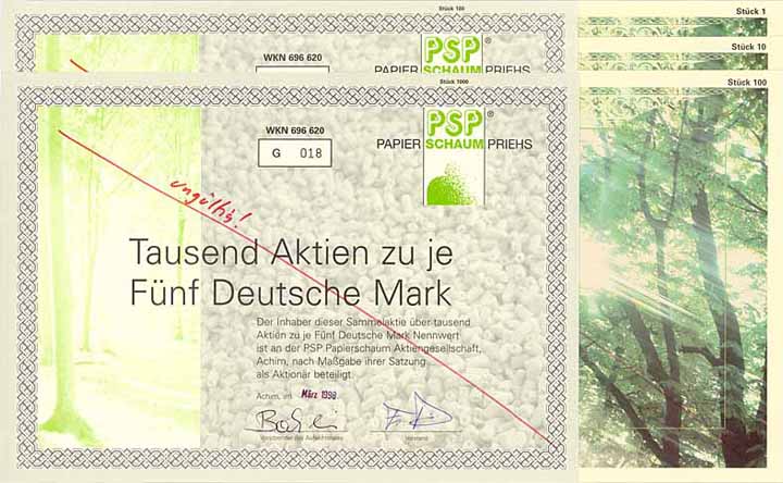 PSP Papierschaum AG (5 Stücke)