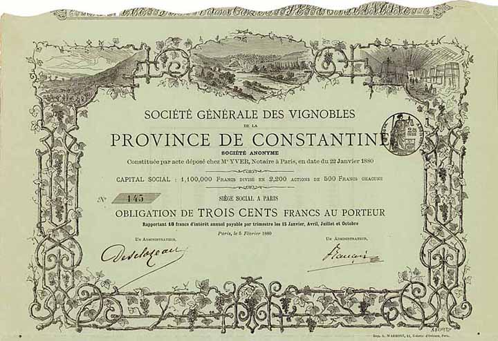 Soc. Generale des Vignobles de la Province Constantine