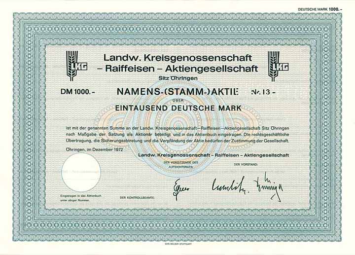 Landw. Kreisgenossenschaft - Raiffeisen - AG