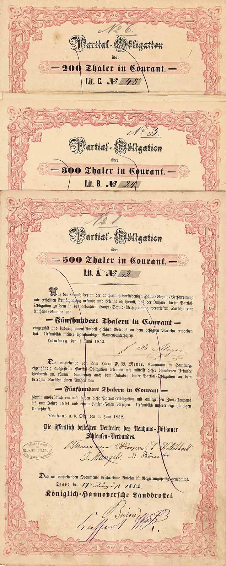 Neuhaus-Bülkauer Schleusen-Verband (3 Stücke)
