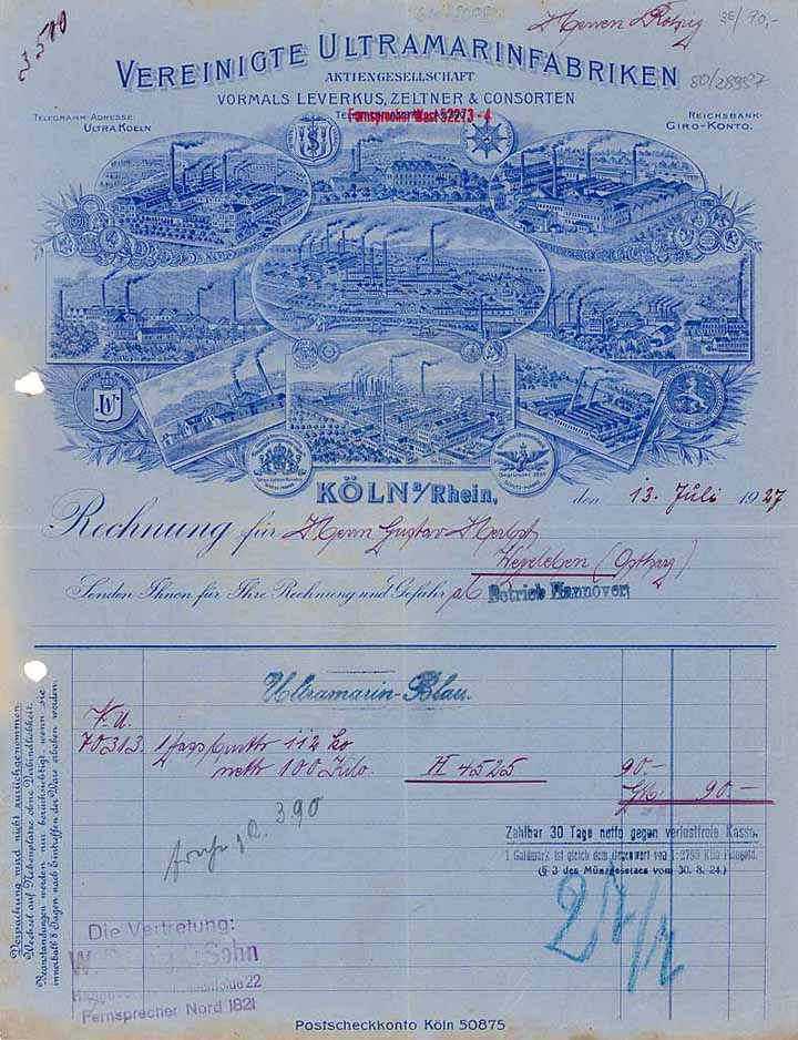 Vereinigte Ultramarinfabriken AG vormals Leverkus, Zeltner & Consorten