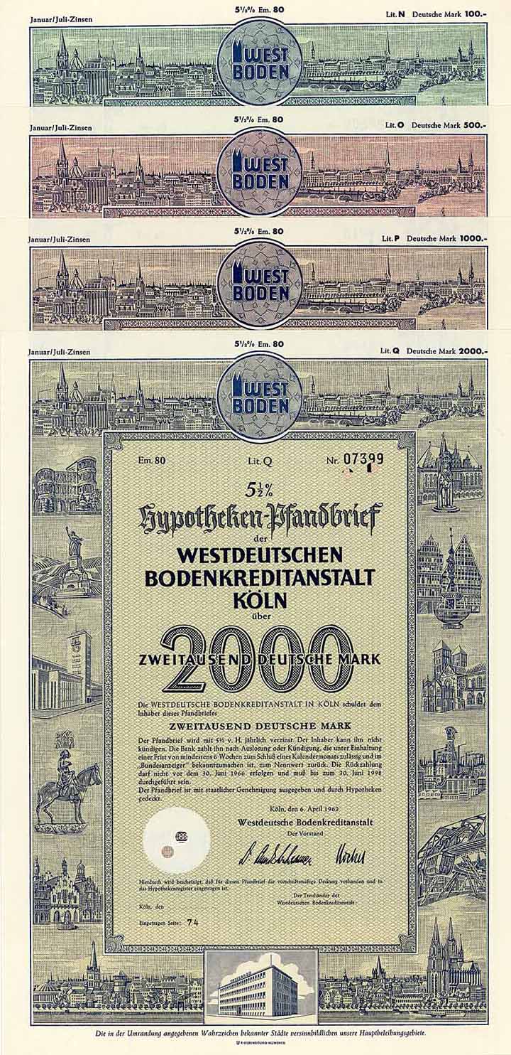 Westdeutsche Bodenkreditanstalt (5 Stücke)