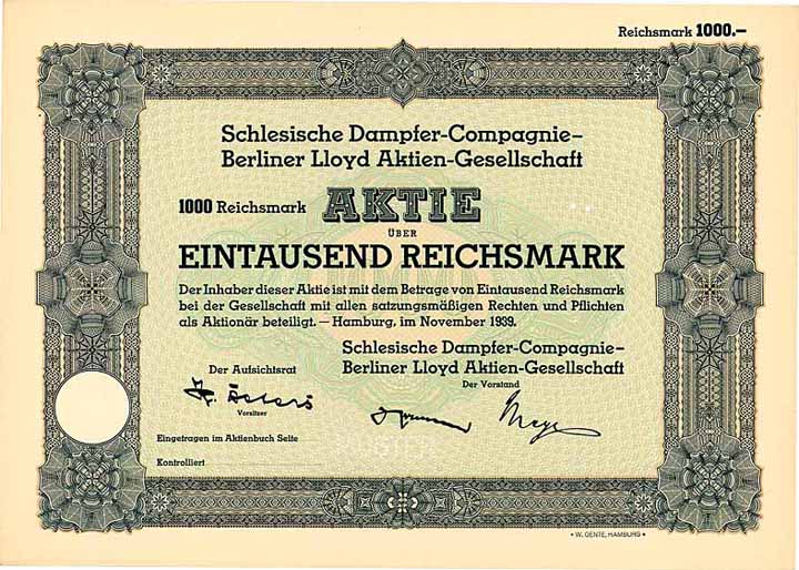Schlesische Dampfer-Compagnie - Berliner Lloyd AG