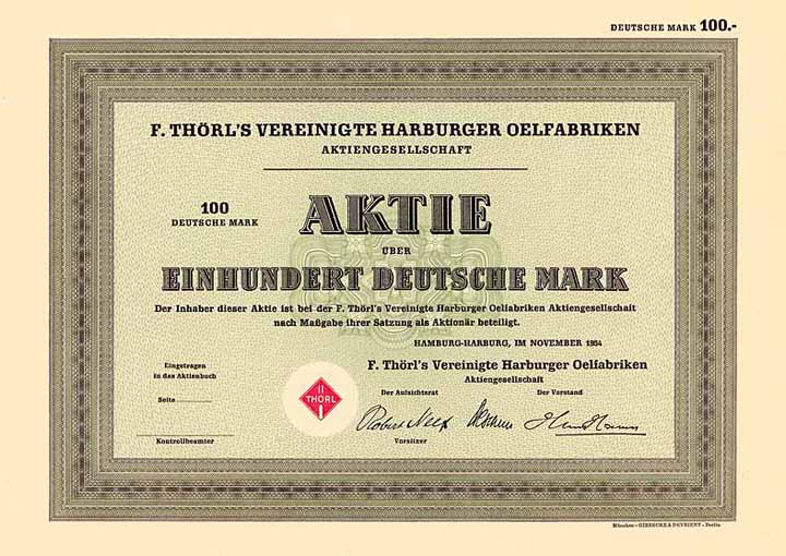 F. Thörl's Vereinigte Harburger Oelfabriken AG