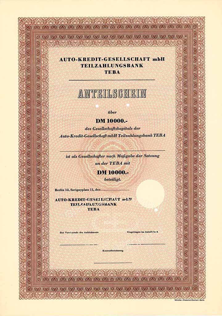 Auto-Kredit-Gesellschaft mbH Teilzahlungsbank TEBA