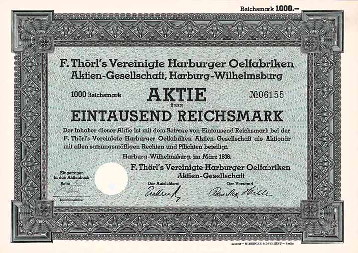 F. Thörl's Vereinigte Harburger Oelfabriken AG