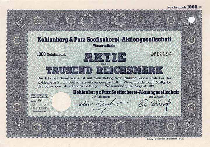 Kohlenberg & Putz Seefischerei AG
