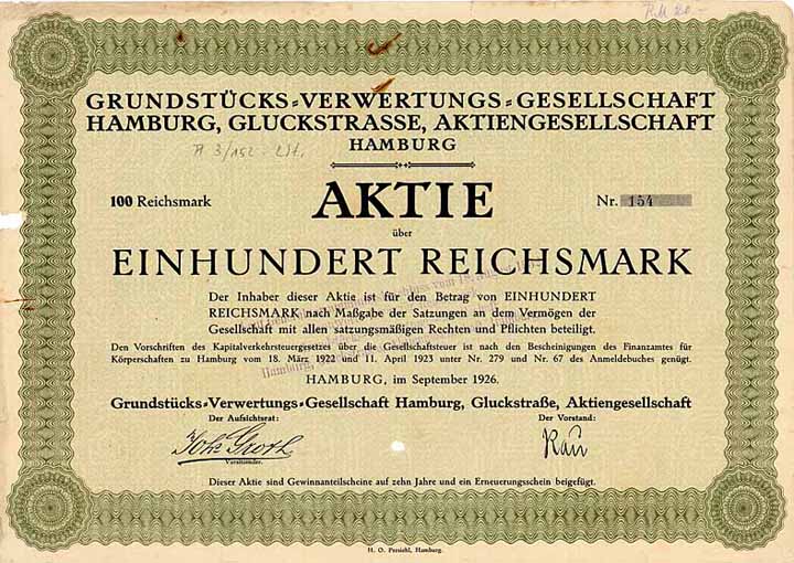 Grundstücks-Verwertungs-Gesellschaft Hamburg, Gluckstraße AG