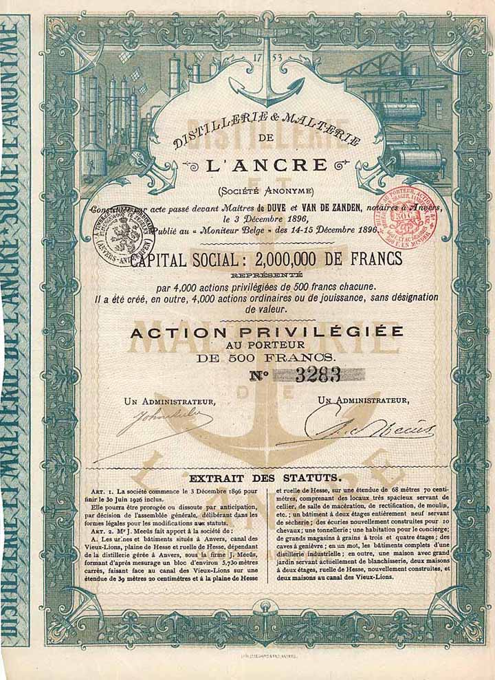 Distillerie & Malterie de l'Ancre S.A.