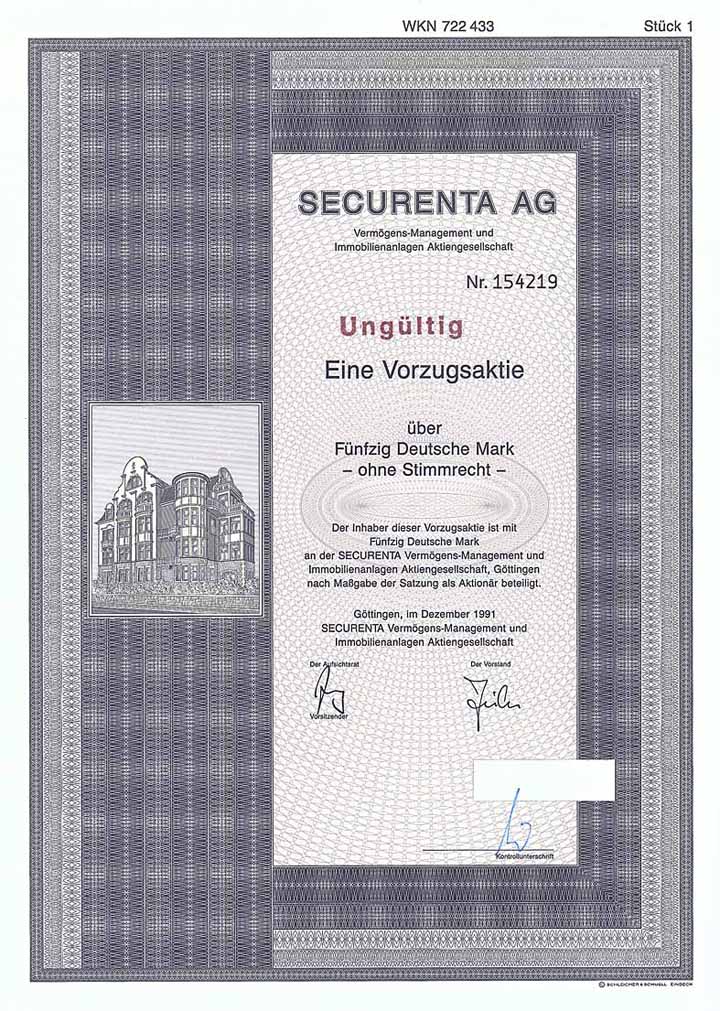 SECURENTA Vermögens-Management und Immobilienanlagen AG