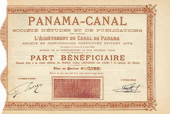 PANAMA-CANAL Société d’Études et de Publications pour favoriser l’Achèvement du Canal de Panama