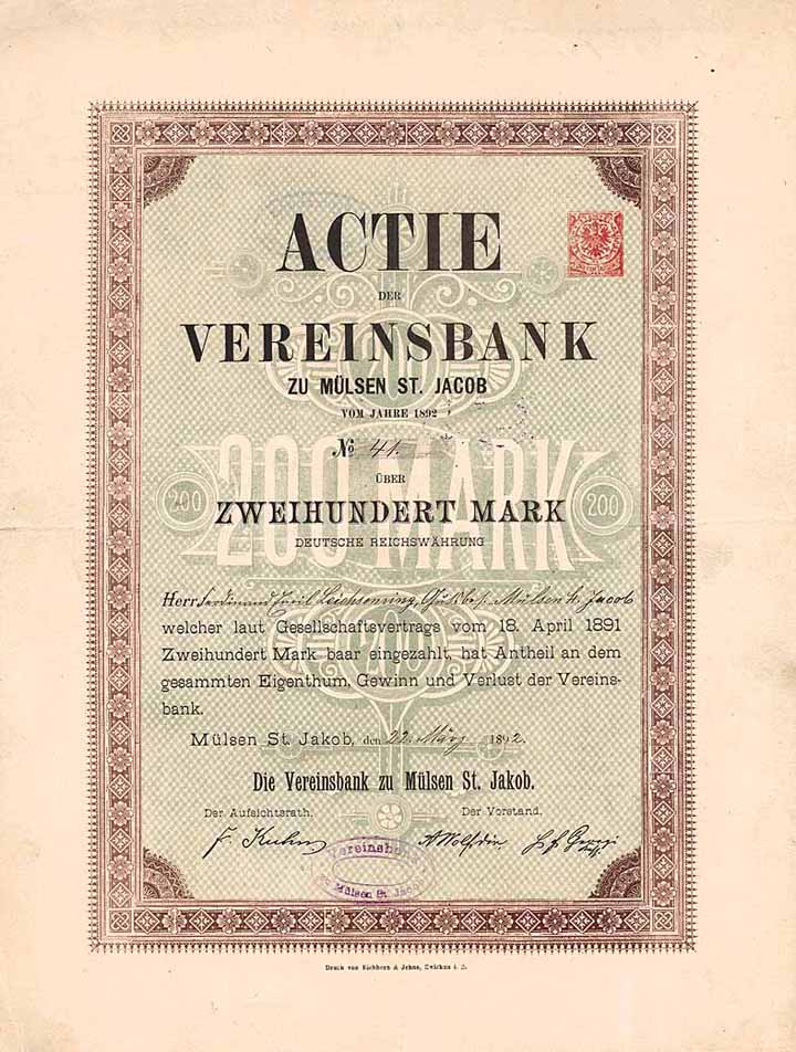 Vereinsbank zu Mülsen St. Jakob