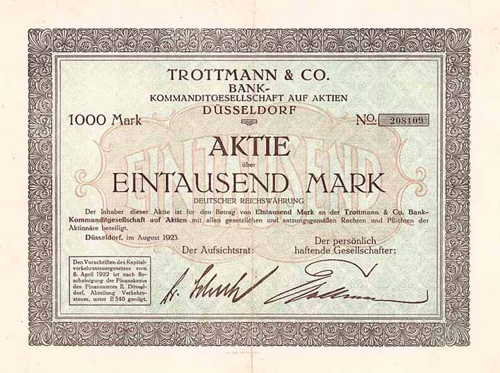 Trottmann & Co. Bank-KG aA