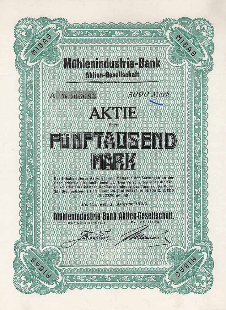 Mühlenindustrie-Bank AG