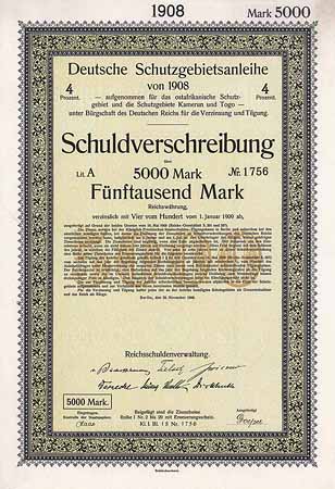 Deutsche Schutzgebietsanleihe von 1908