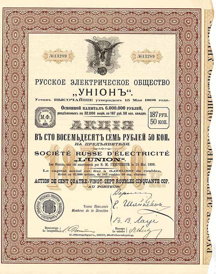 Soc. Russe d’Électricié “L’Union”