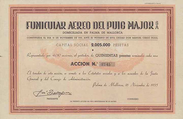 Funicular Aereo del Puig Major S.A.