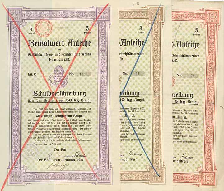 Städtisches Gas- und Elektrizitätswerk Hagenow i.M. (3 Stücke)