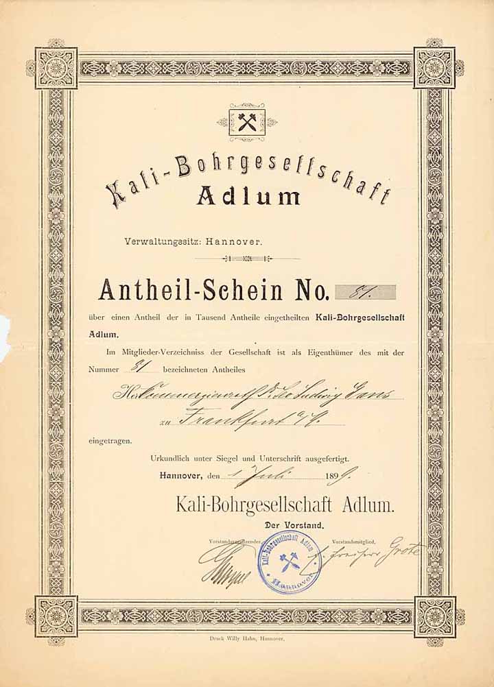 Kali-Bohrgesellschaft Adlum