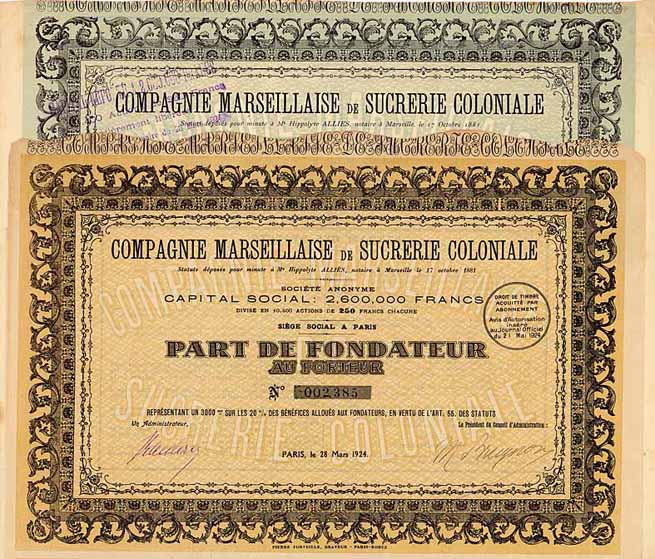Cie. Marseillaise de Sucrerie Coloniale (2 Stücke)