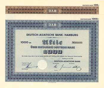 Deutsch-Asiatische Bank (2 Stücke)