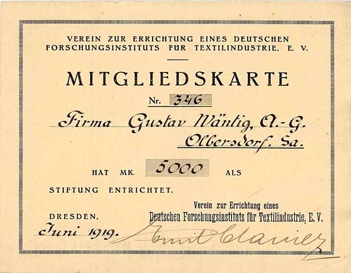 Verein zur Errichtung eines Deutschen Forschungsinstituts für Textilindustrie e.V.