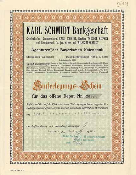 Karl Schmidt Bankgeschäft